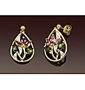 9ct Gold Tormaline&Diamond Lotus Drop