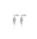 9ct White Gold CZ Crossover Studs