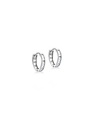 9ct White Gold 11mm CZ Huggy Earrings