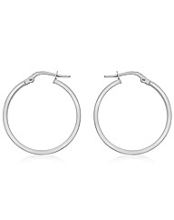 9ct White Gold 25mm Creole Earring