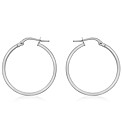 9ct White Gold 25mm Creole Earring