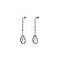 9ct White Gold CZ Drop Earrings