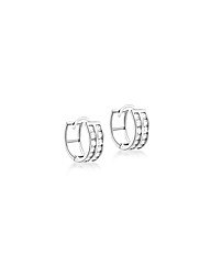 9ct White Gold 12mm Double Row CZ