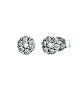 9ct White Gold Diamond Cluster Studs