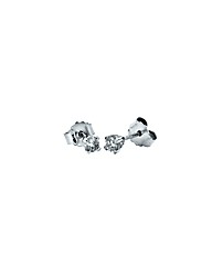 9ct White Gold Solitaire Diamond Studs