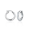 9ct White Gold Round Creole Earring
