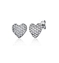 9ct White Gold CZ Heart Stud Earrings