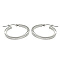 9ct White Gold Round Creole Earring