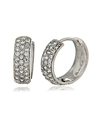 9ct White Gold 16mm Pave Set CZ