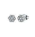 9ct White Gold Diamond Cluster Studs