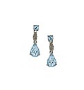 9ct White Gold Aquamarine Diamond Drops