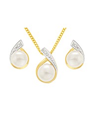 Gold Plated Pearl Jewellery Set