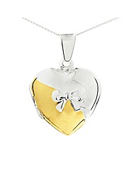 Silver Heart Shaped Locket with bow