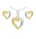Silver Heart Pendant and Earring Set
