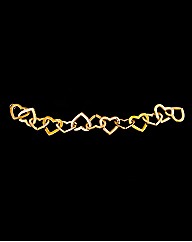 Gold Plated Heart Link Bracelet