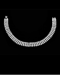 Rhodium Plated Crystal Set Bracelet