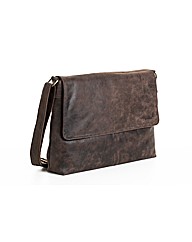 Woodland Leather Flap Messenger Bag