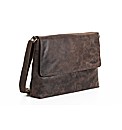 Woodland Leather Flap Messenger Bag