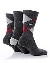 Pringle 3 Pack Argyle Cotton Lycra Socks