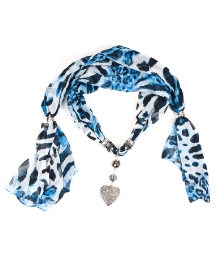 Daniel Heart Leo Blue Scarf