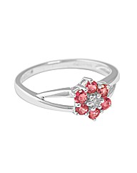 9ct WG Diamond and Pink Tourmaline Ring