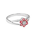 9ct WG Diamond and Pink Tourmaline Ring
