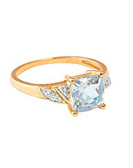 9ct Yellow Gold Diamond & BT Ring