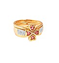 9ct YG Triple Clover Ring