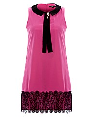 Koko Lace Trim Dress With Broach