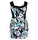 Koko Contrast Panel Floral Print Dress