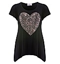 Praslin Heart Studded Print T-Shirt