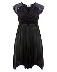Praslin Black Sequin Sleeve  Dress