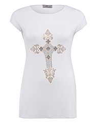 Praslin Crucifix Stud T-Shirt