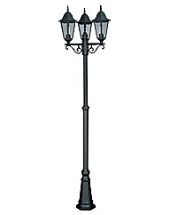 Ancona Black 3 Light Lamp Post