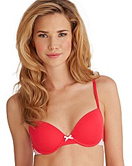 Cotton and Lace Moulded Padded Bra