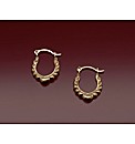 9ct Gold Heart and Wing Creole Earrings