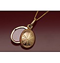 9ct Gold Oval Stripe Locket Necklace