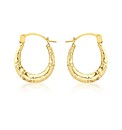 9ct Gold Mini Groove Creole Earrings