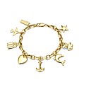 9ct Gold Eight Charm Bracelet 7in