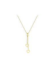 9ct Two Open Drop Heart Necklace