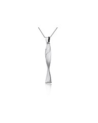 9ct White Gold Twist Drop Necklace