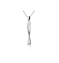 9ct White Gold Twist Drop Necklace
