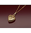 9ct Gold Heart Striped Locket Necklace