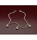 Sterling Silver 3 cz Heart Bracelet