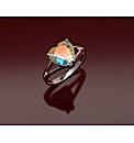 Sterling Silver Rainbow cz Heart Ring