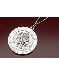 Sterling Silver St Christopher Necklace