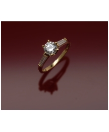 9ct Gold Cubic zirconia Solitaire Ring