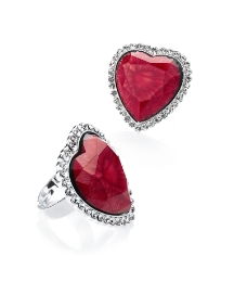 Adjustable Red & Crystal Stone Set Ring