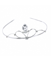 Shiny Silver Crystal Metal Tiara