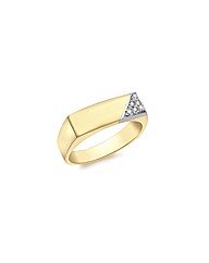 9ct Gold Gents Diamond Set Bar Ring